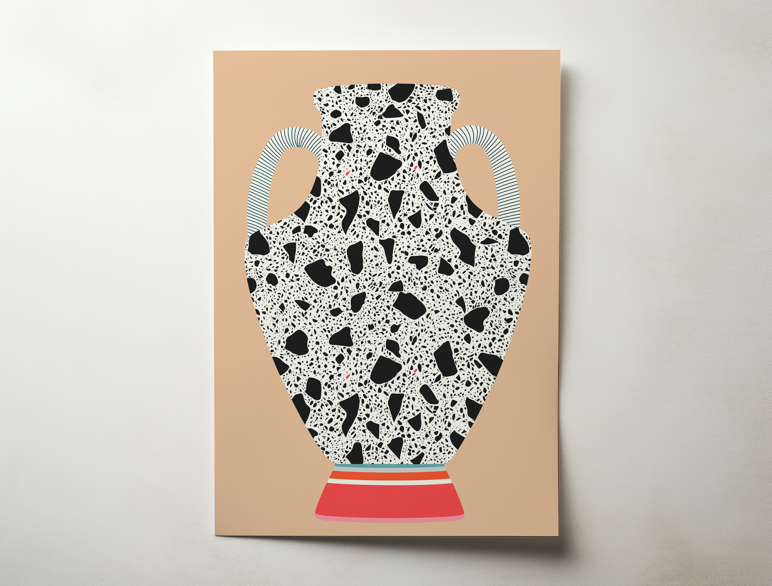Nerova art print featuring a modern sculptural vessel illustration with layered textures and contemporary tones