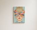 soft butterfly wall art feminine portrait pastel colors modern canvas