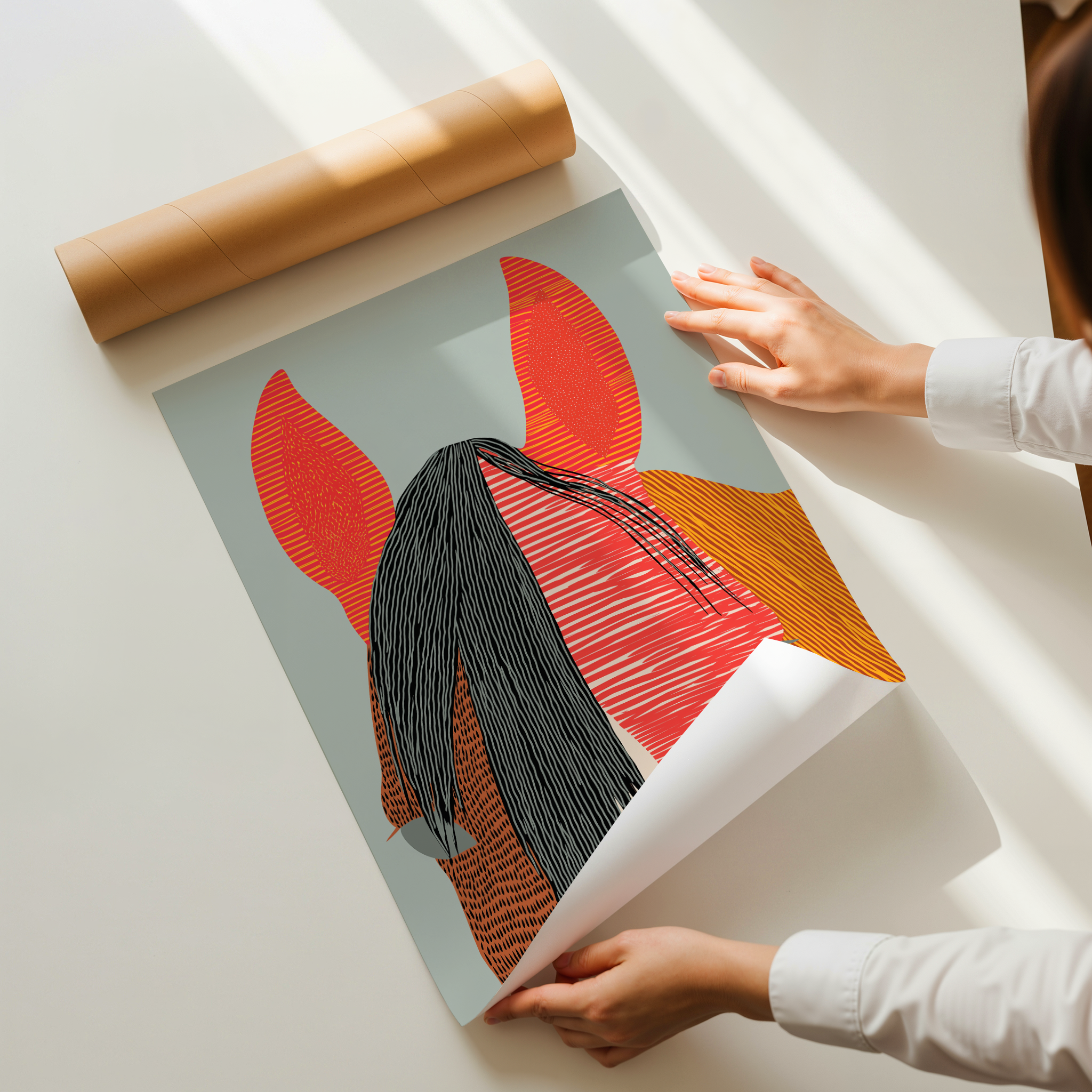 Brando modern horse portrait wall art featuring a stylized horse head with bold graphic textures and contrasting colors