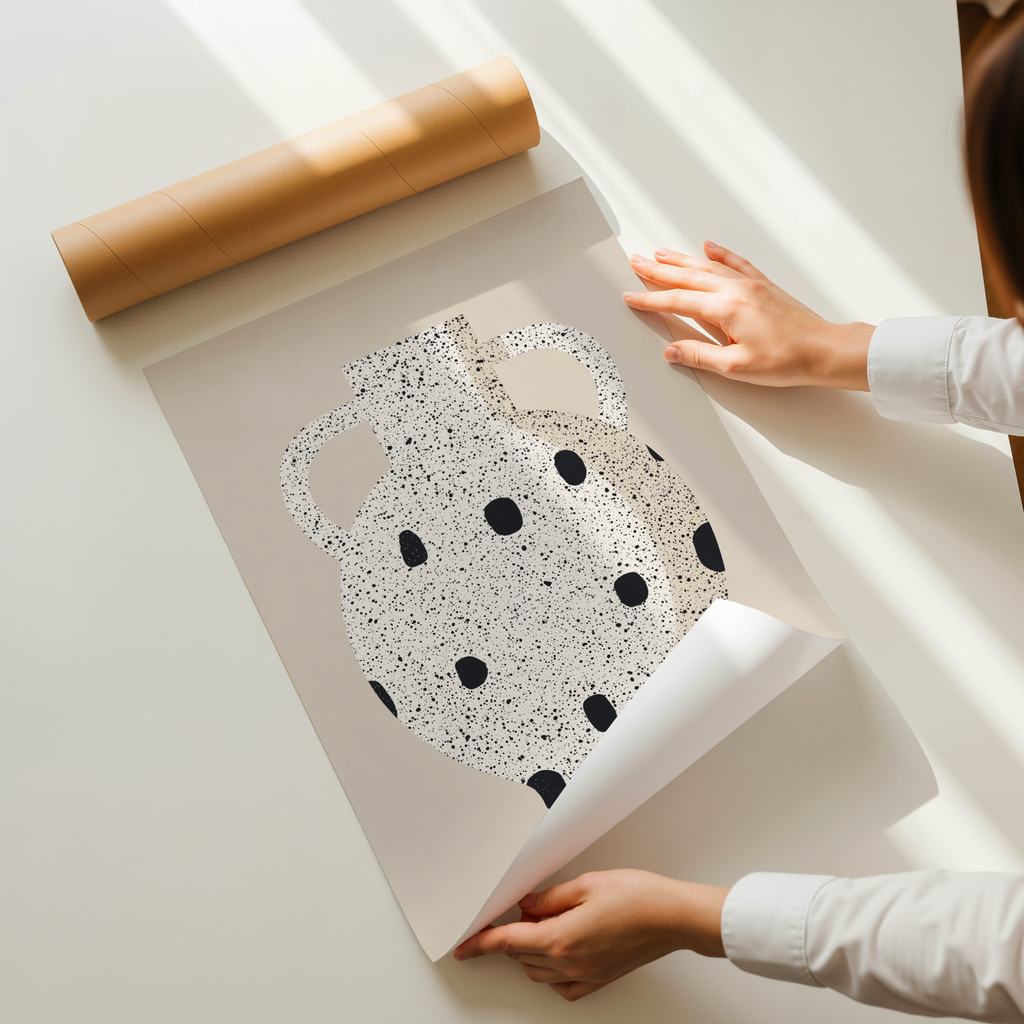 abstract art print, modern wall art, minimalist art print, vase art, ceramic inspired art, neutral wall art, scandinavian decor, modern home decor, abstract illustration