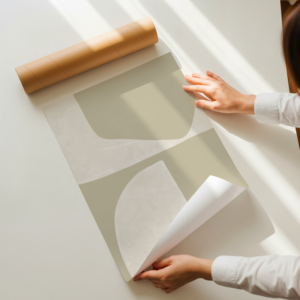 Elune minimalist neutral abstract geometric wall art