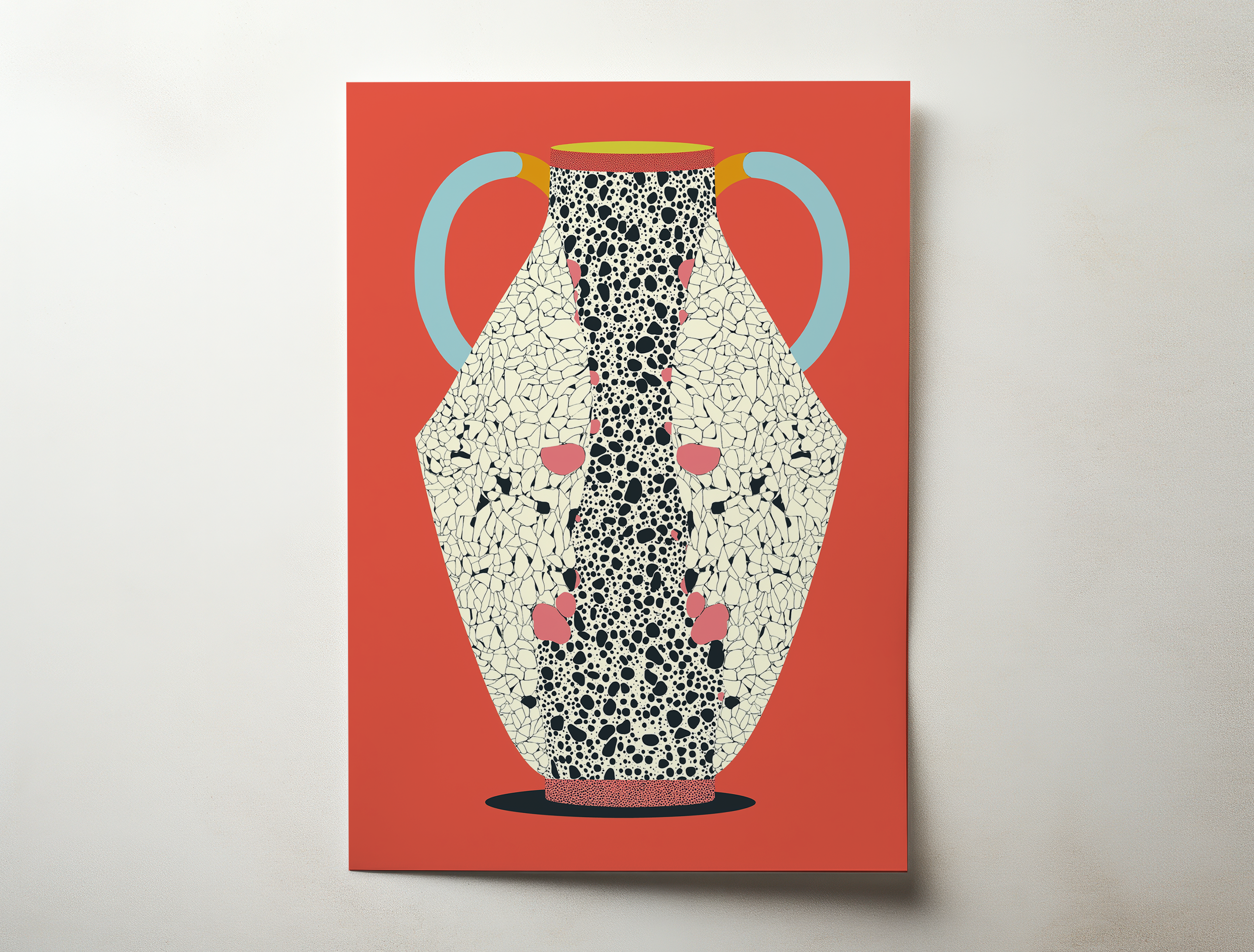 Tavora art print featuring a modern ceramic-inspired illustration with soft geometric shapes and layered textures