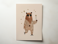 Elio whimsical bear illustration nursery wall art