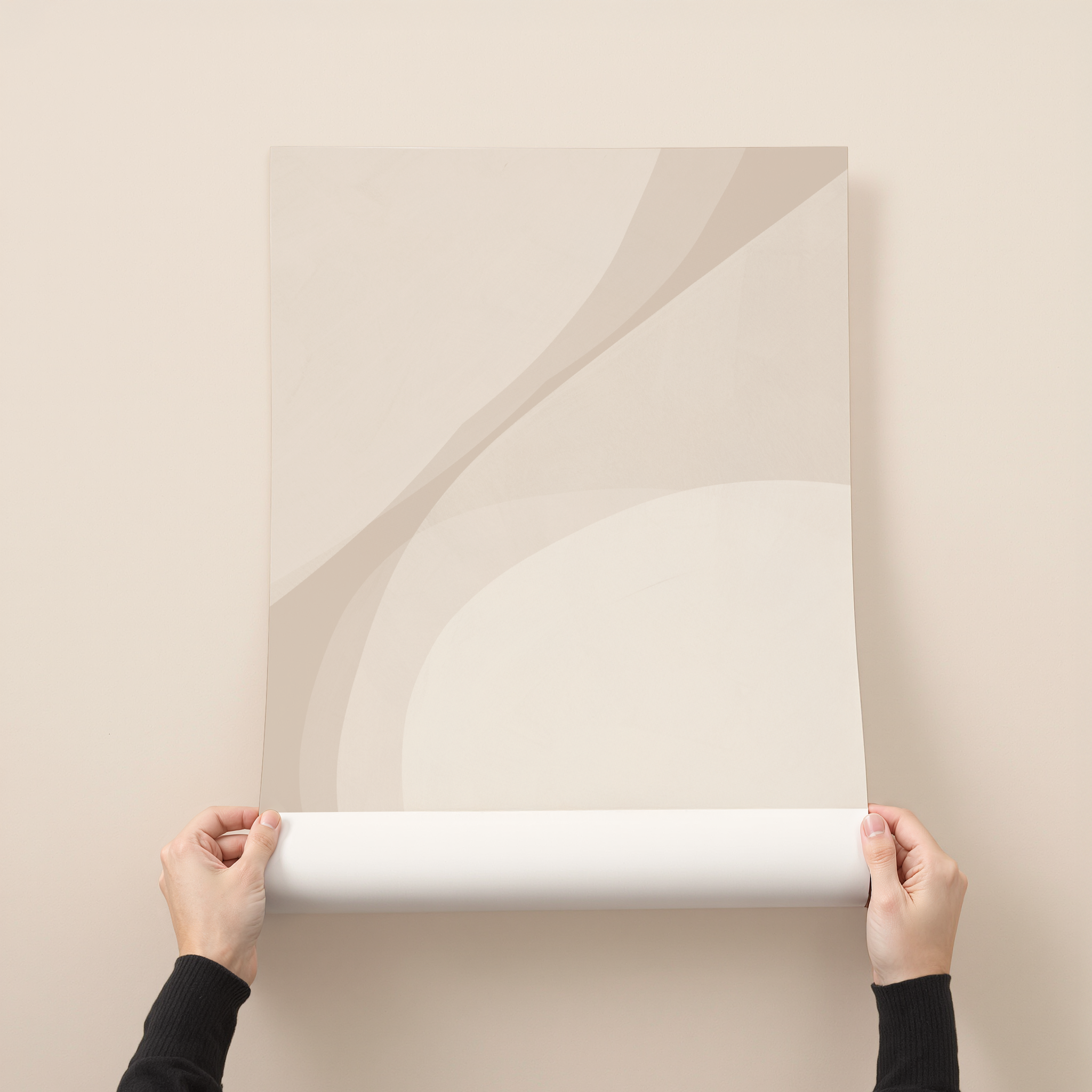 Vero minimalist neutral abstract wall art with soft curves