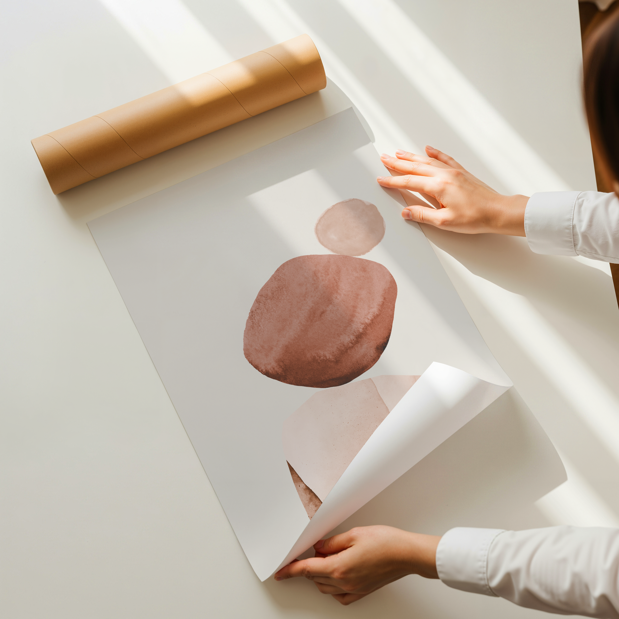 Norvin terracotta abstract minimalist wall art