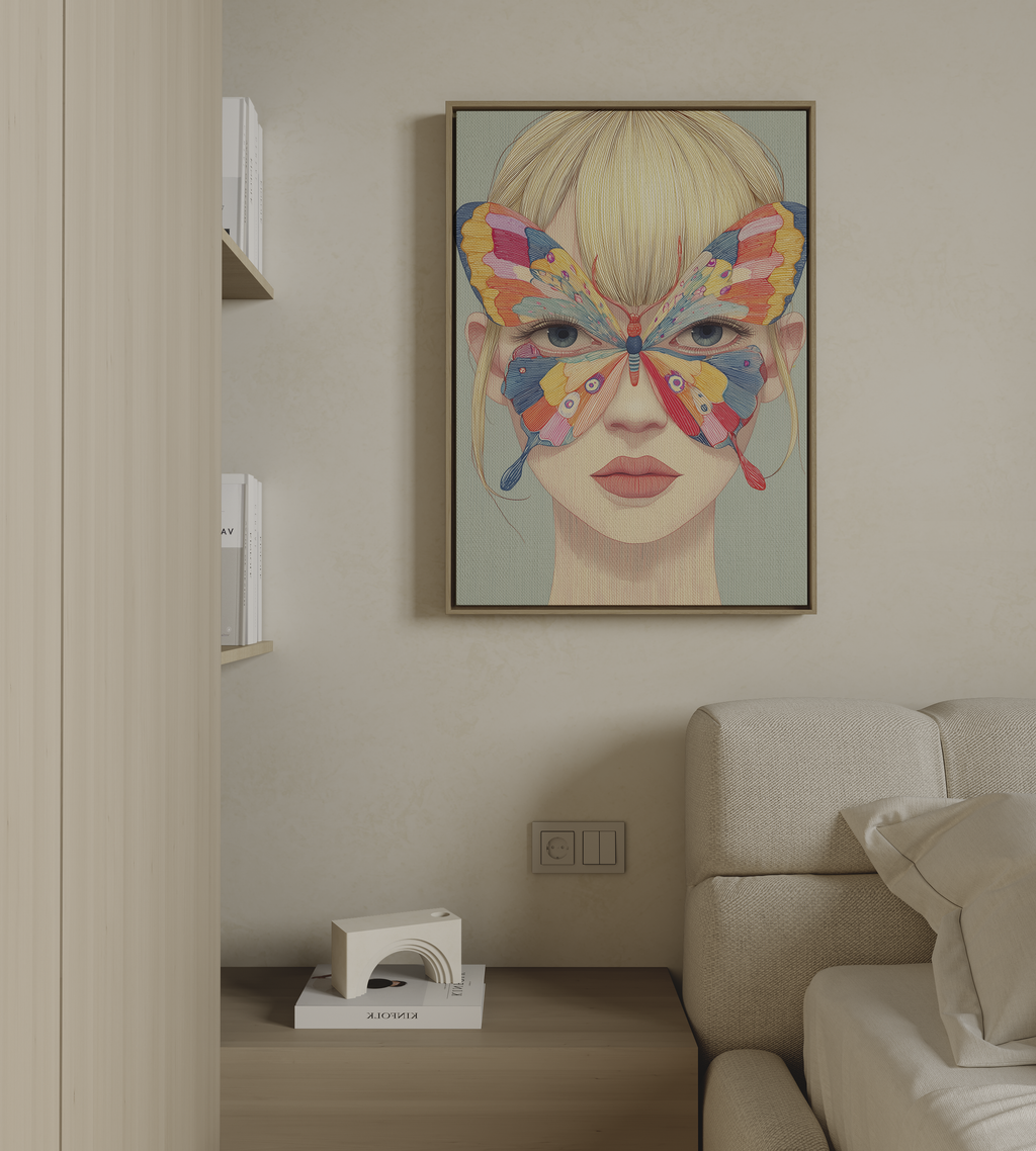 ravelle butterfly wall art modern portrait canvas artwork