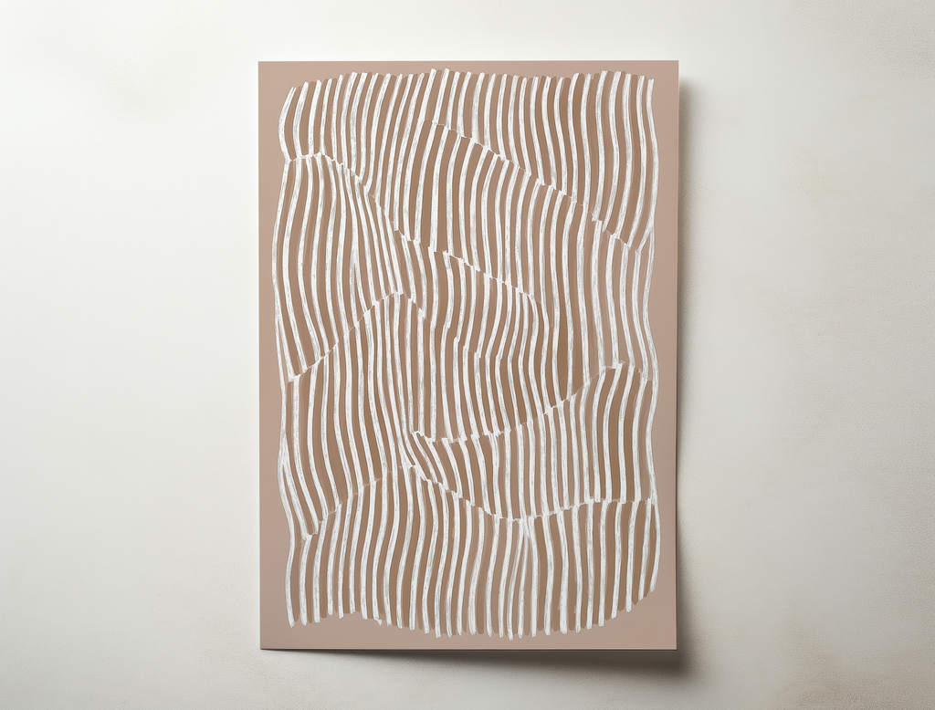 abstract wall art, neutral art print, textured art, minimalist wall decor, line art print, beige brown artwork, scandinavian decor, japandi style art, modern abstract print, earthy tones art, contemporary wall art, woven texture art, calming wall decor