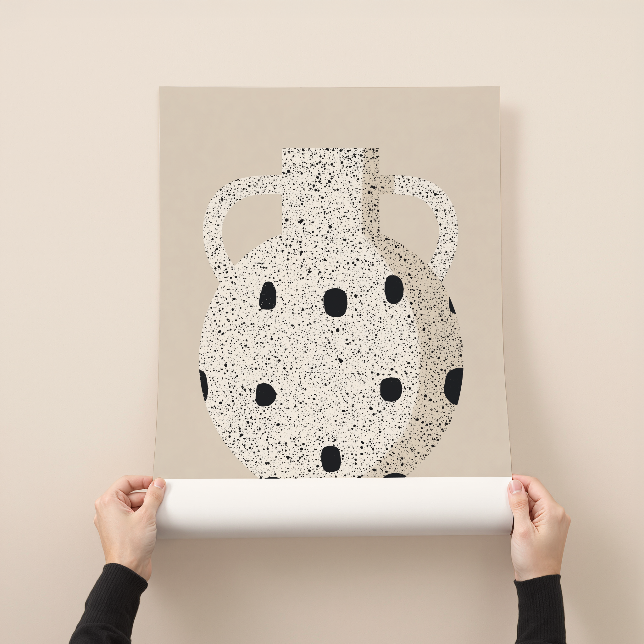 abstract art print, modern wall art, minimalist art print, vase art, ceramic inspired art, neutral wall art, scandinavian decor, modern home decor, abstract illustration