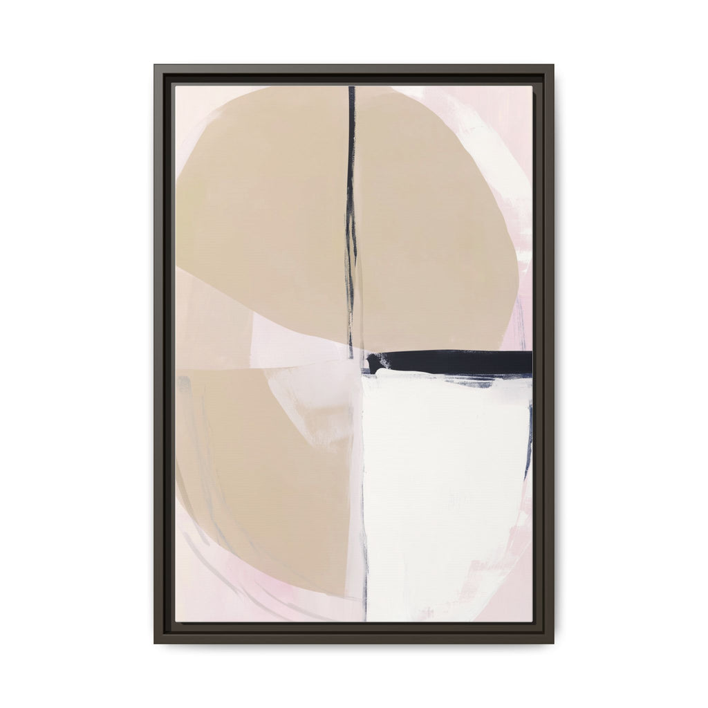 Torven framed canvas wall art with circular abstract shape and fine dividing lines