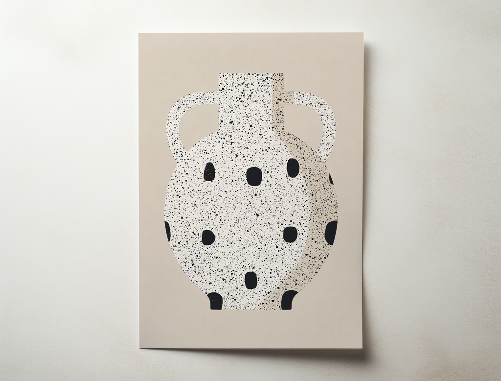 abstract art print, modern wall art, minimalist art print, vase art, ceramic inspired art, neutral wall art, scandinavian decor, modern home decor, abstract illustration