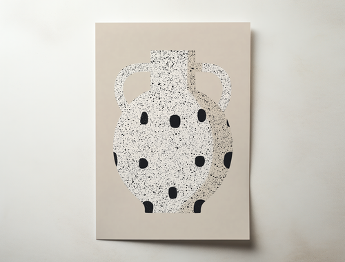 abstract art print, modern wall art, minimalist art print, vase art, ceramic inspired art, neutral wall art, scandinavian decor, modern home decor, abstract illustration