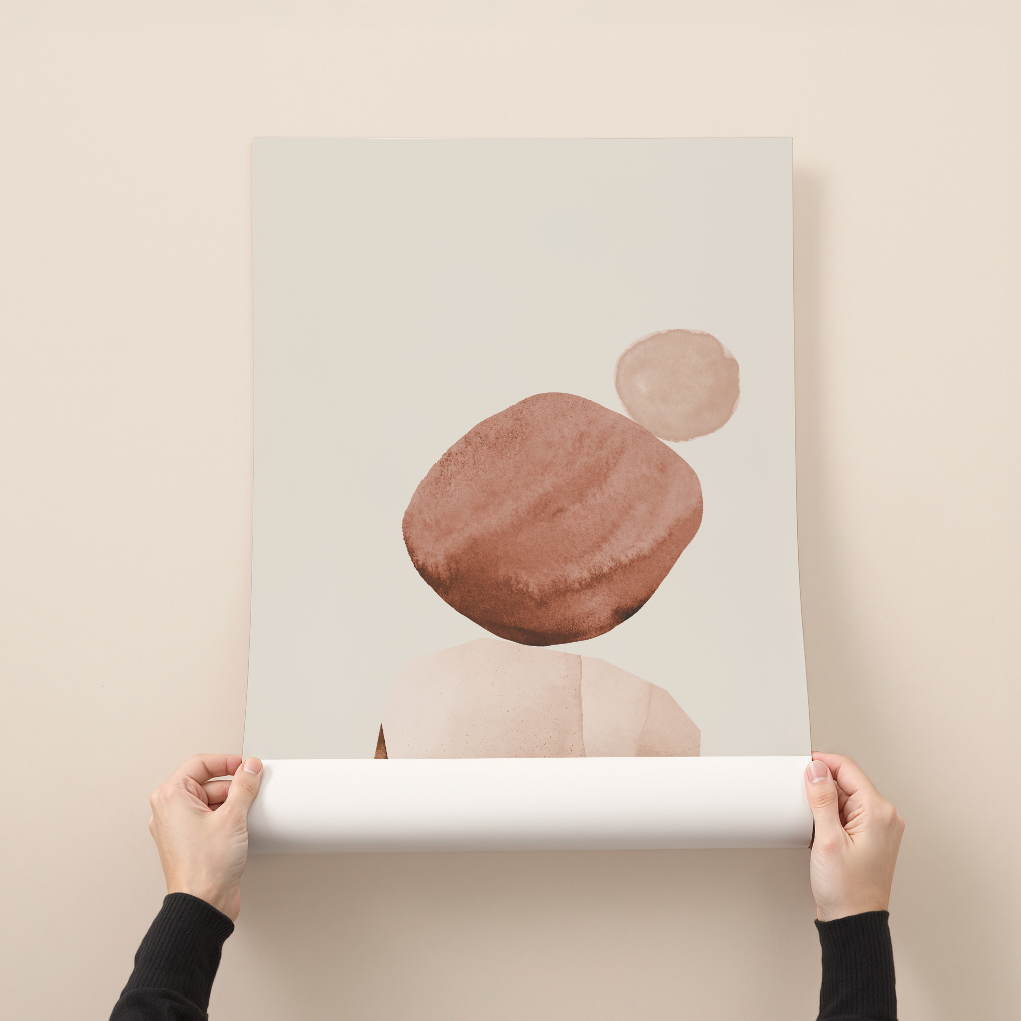 Norvin terracotta abstract minimalist wall art