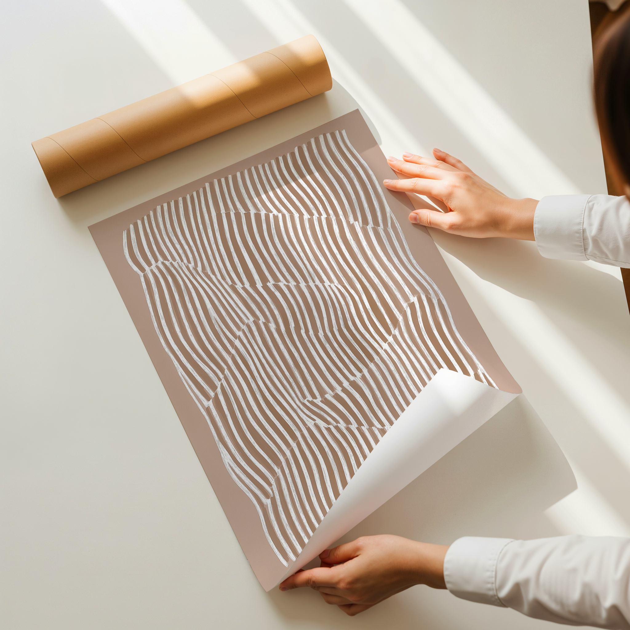 abstract wall art, neutral art print, textured art, minimalist wall decor, line art print, beige brown artwork, scandinavian decor, japandi style art, modern abstract print, earthy tones art, contemporary wall art, woven texture art, calming wall decor