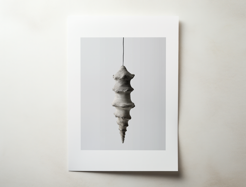 Arvion sculptural minimalist wall art with suspended organic ceramic form