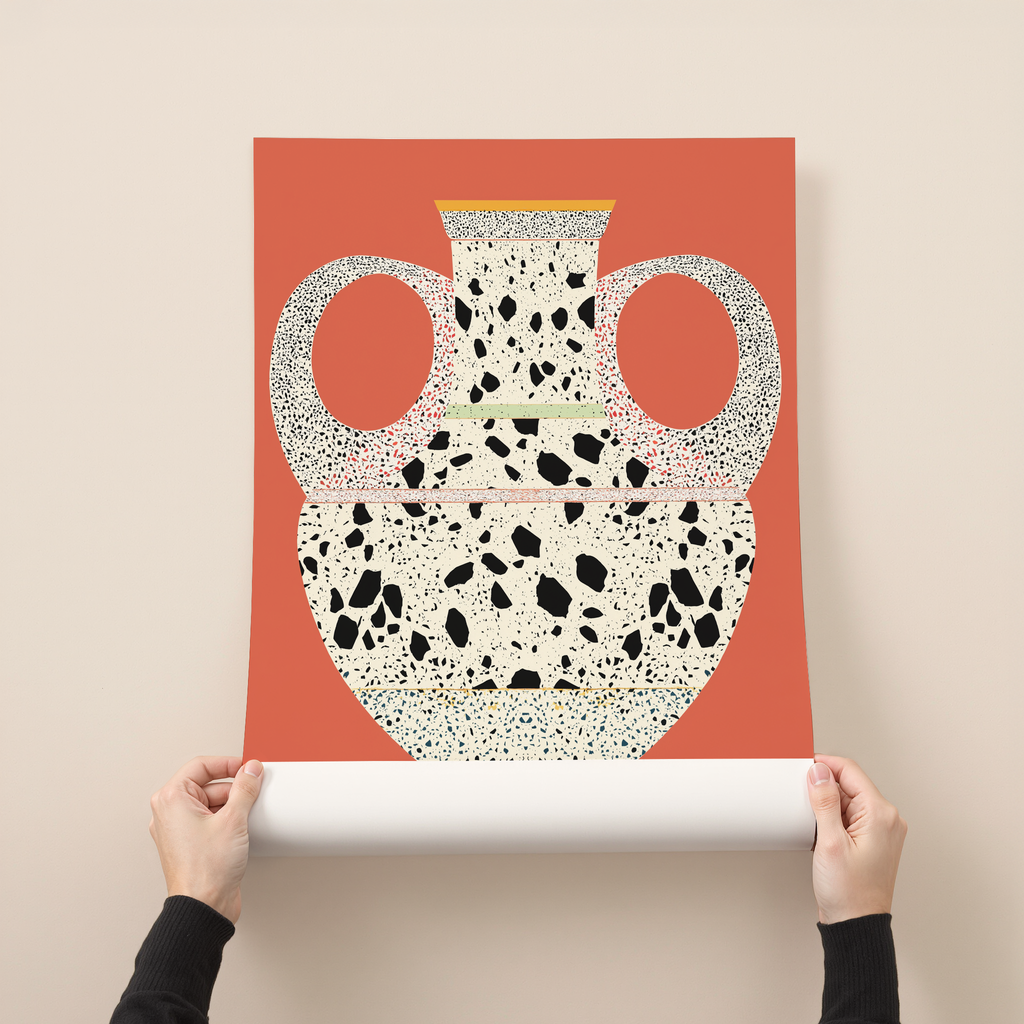 Onava art print featuring a modern ceramic-inspired illustration with soft shapes and layered textures
