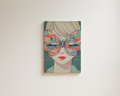minimalist butterfly wall art with feminine portrait in soft muted tones