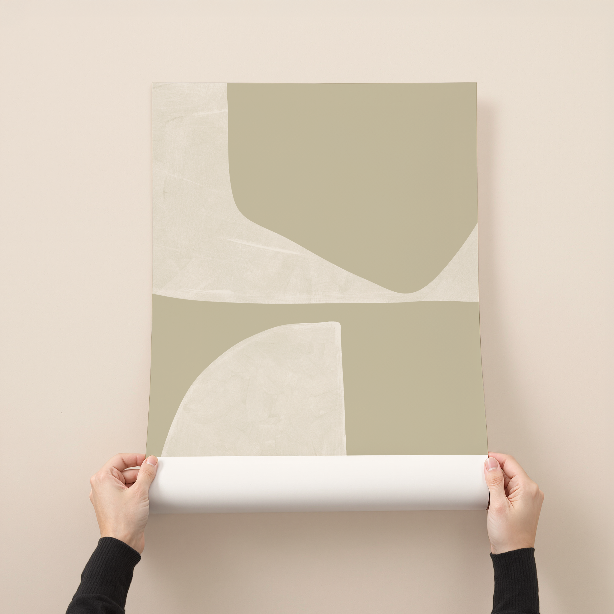 Elune minimalist neutral abstract geometric wall art