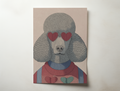 Belcour modern poodle wall art featuring a stylized dog with heart-shaped sunglasses and detailed graphic textures