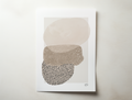 Heleni textured neutral abstract wall art with layered shapes
