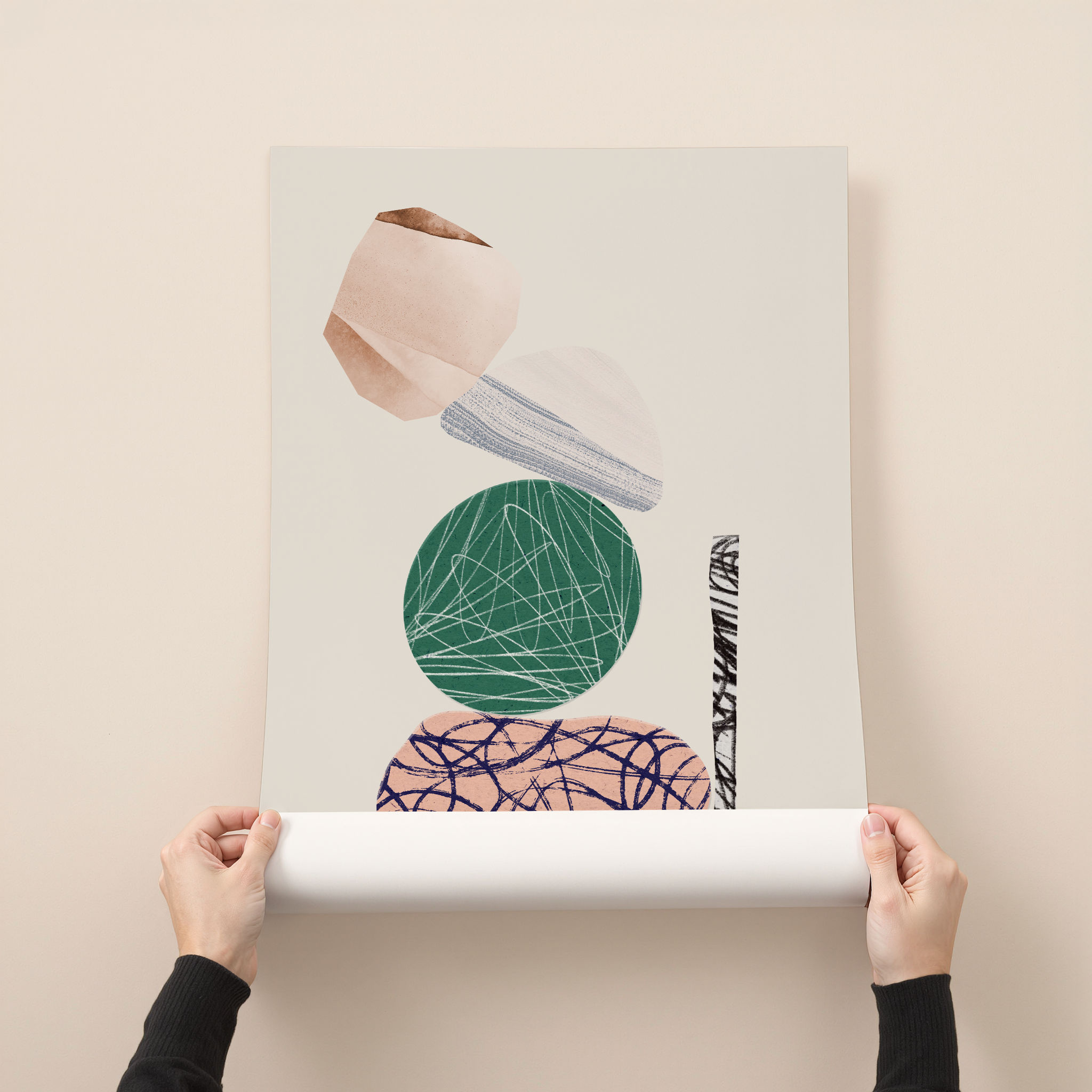 Veruno abstract geometric composition modern wall art