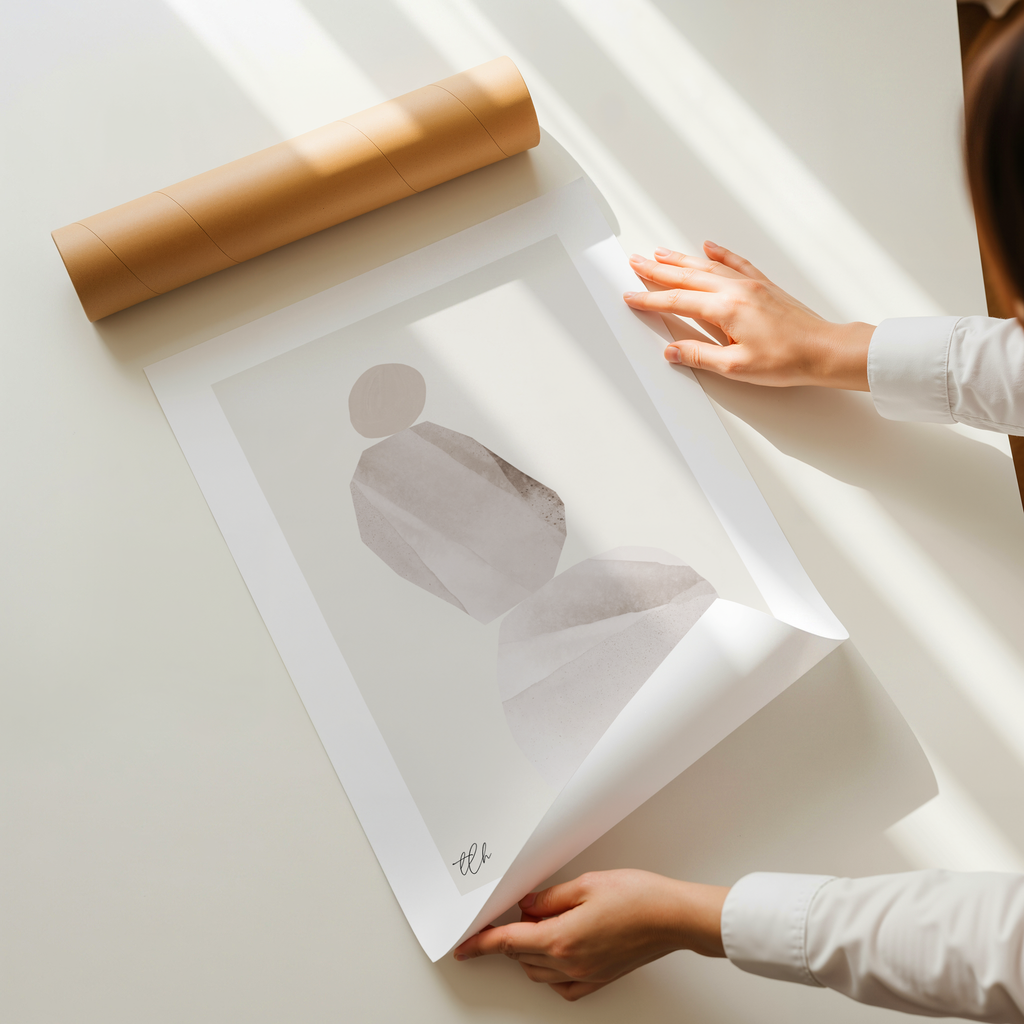 Rel minimalist neutral abstract organic wall art