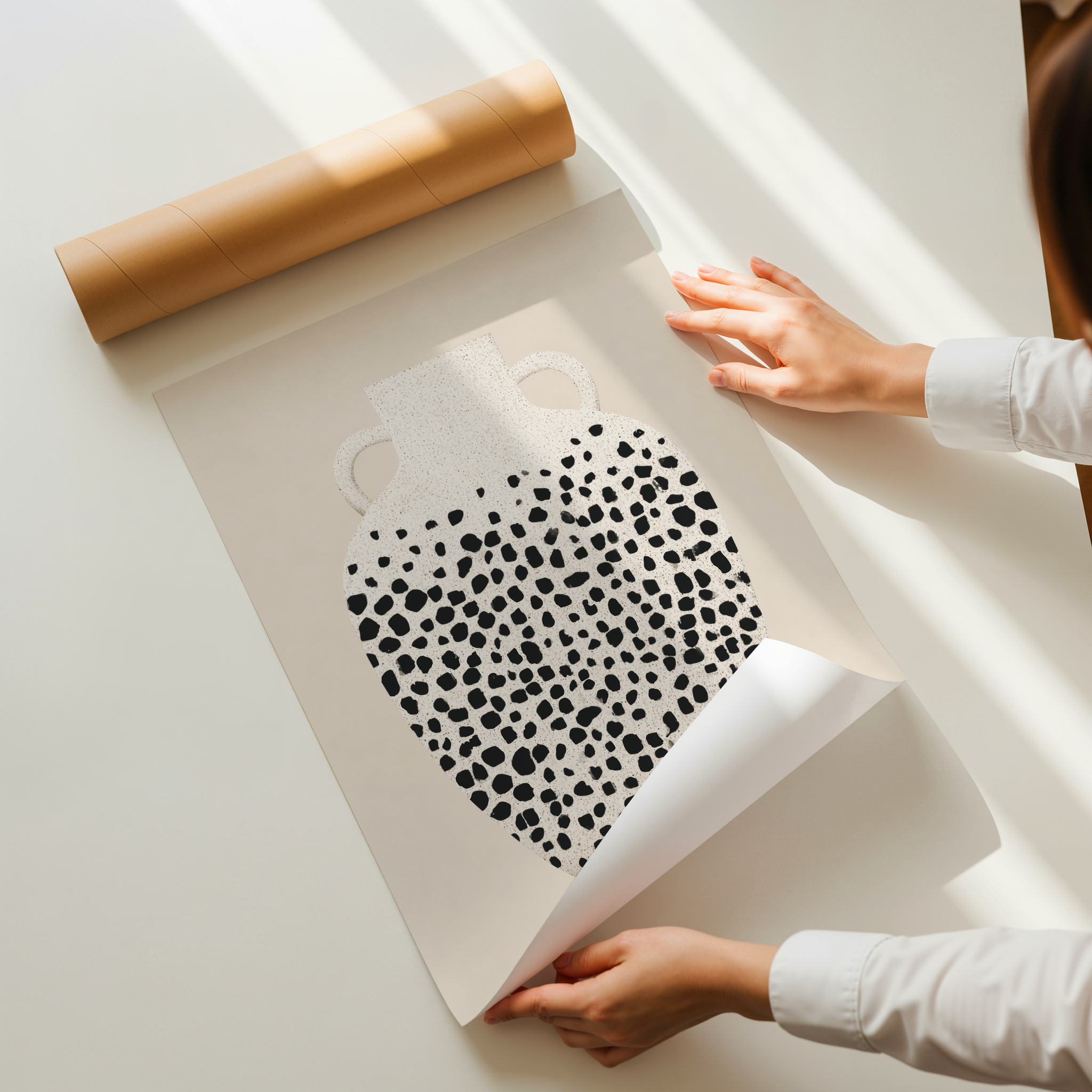 Talo – Minimalist Terrazzo Vase Art Print