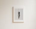 Minimal neutral wall art with sculptural hanging form