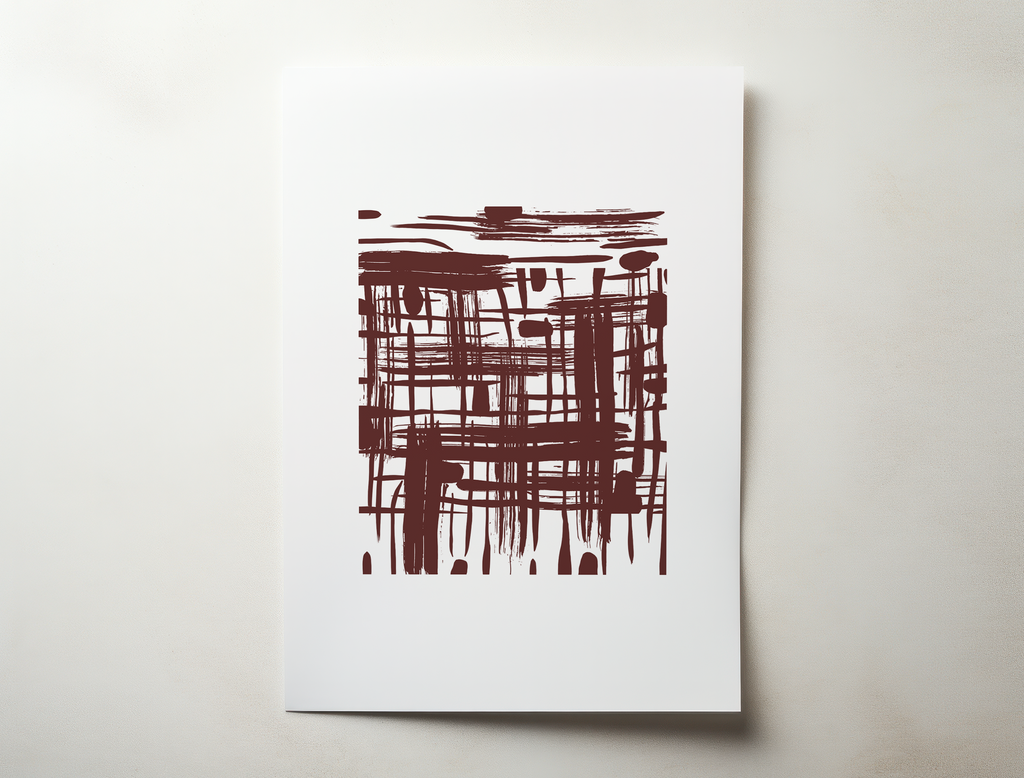 Rinni 4 terracotta abstract line minimalist wall art