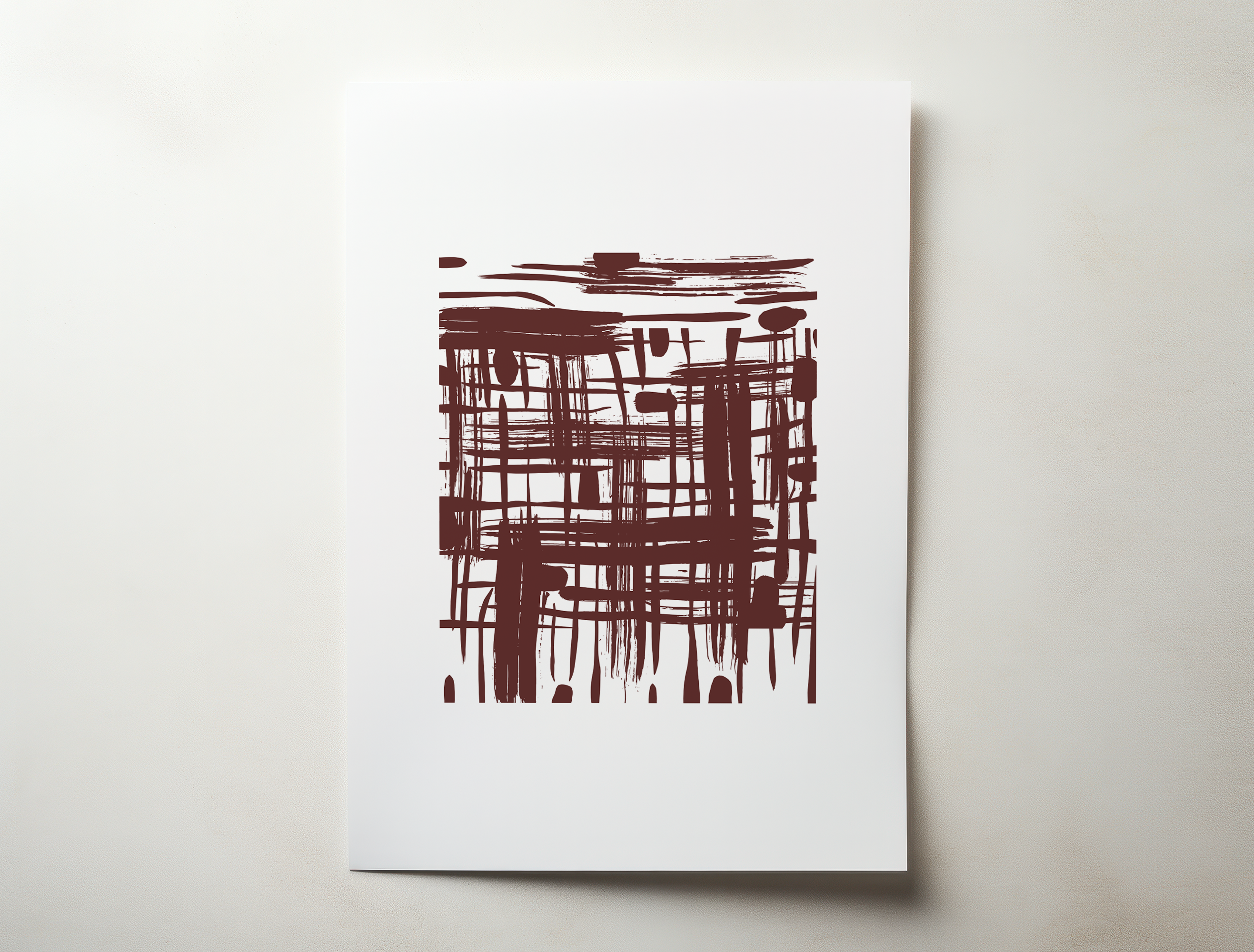 Rinni 4 terracotta abstract line minimalist wall art