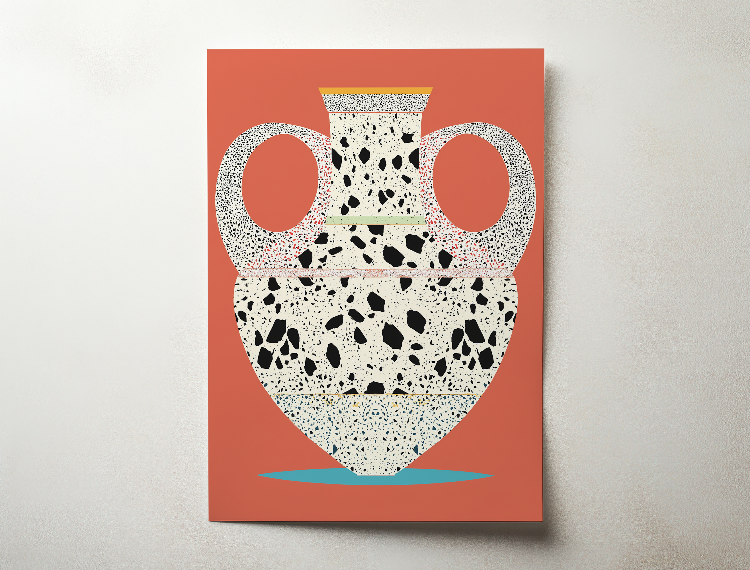 Onava art print featuring a modern ceramic-inspired illustration with soft shapes and layered textures