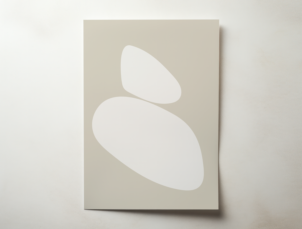 Talvi minimalist abstract wall art with soft organic shapes in neutral tones