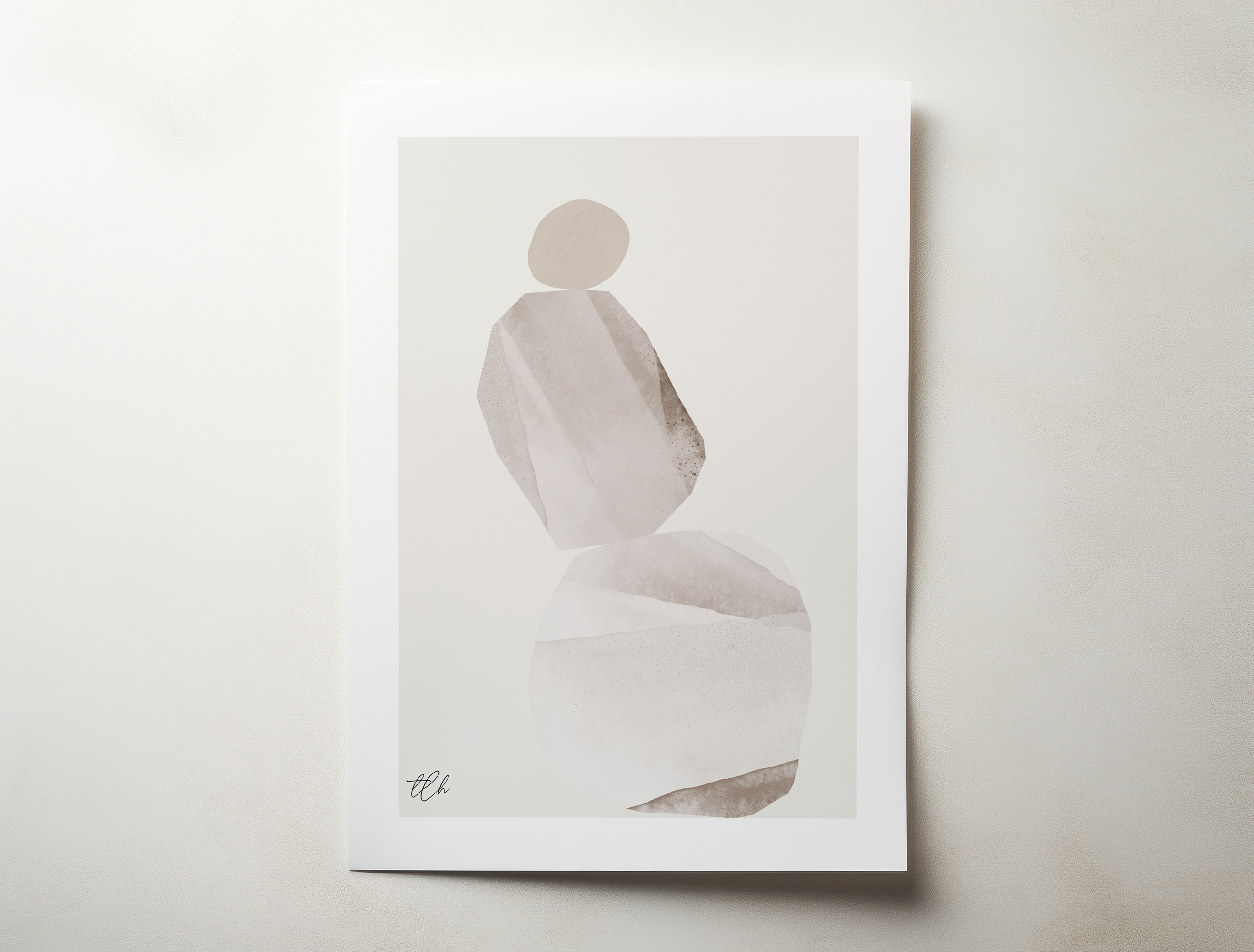 Rel minimalist neutral abstract organic wall art